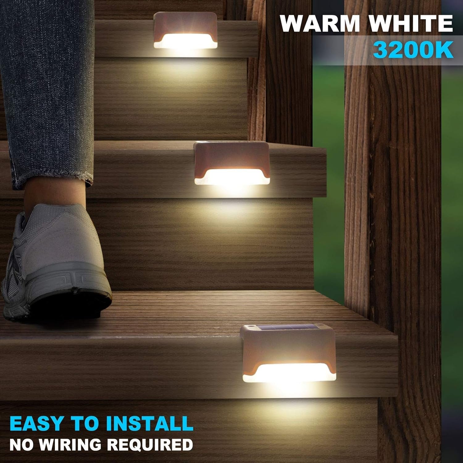 LED Waterproof Solar Fence Lights Outdoor(Pack of 2)