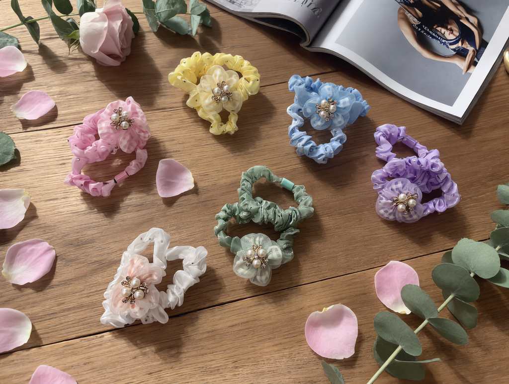 Pearl Blossom Scrunchie