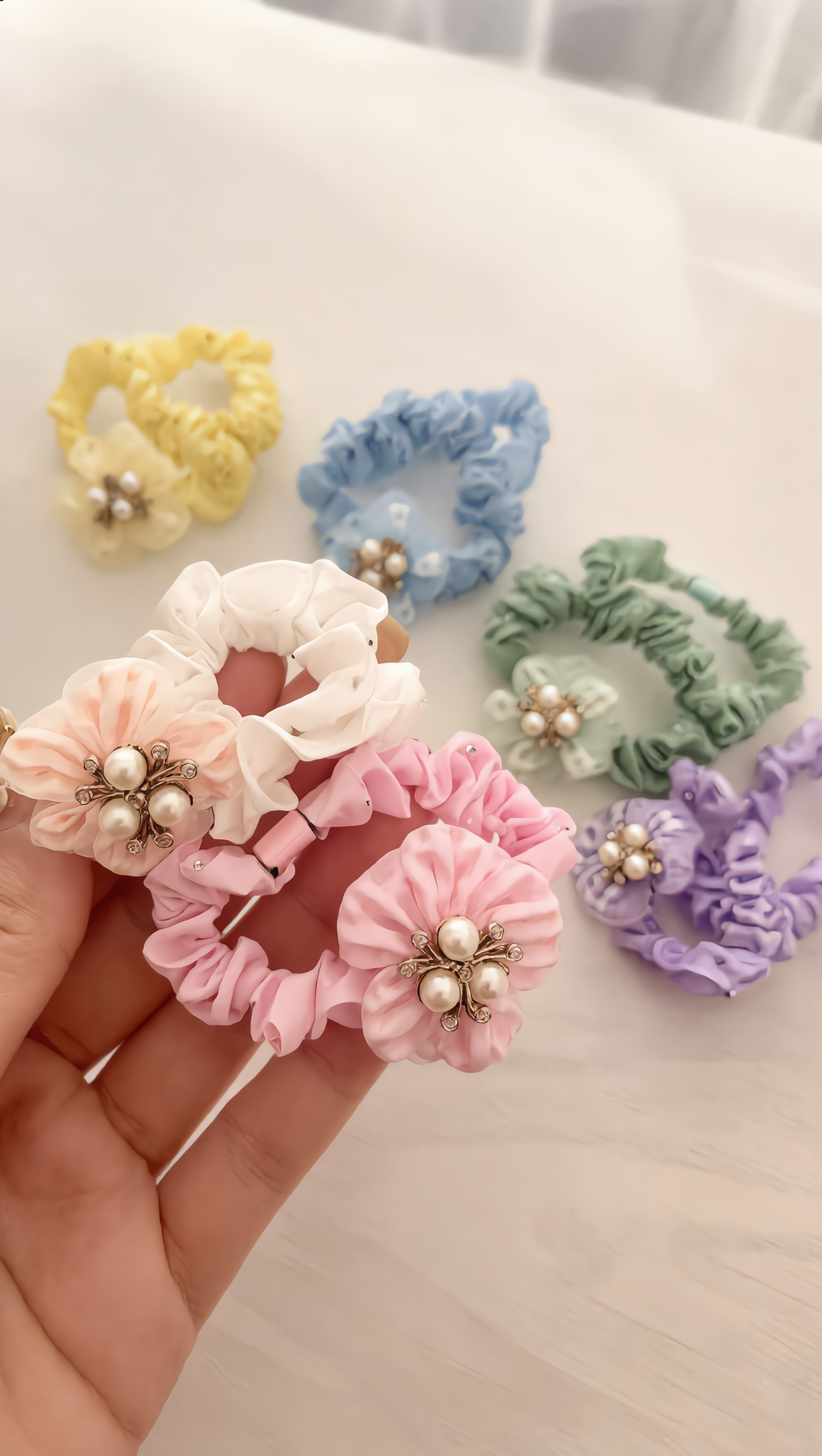 Pearl Blossom Scrunchie