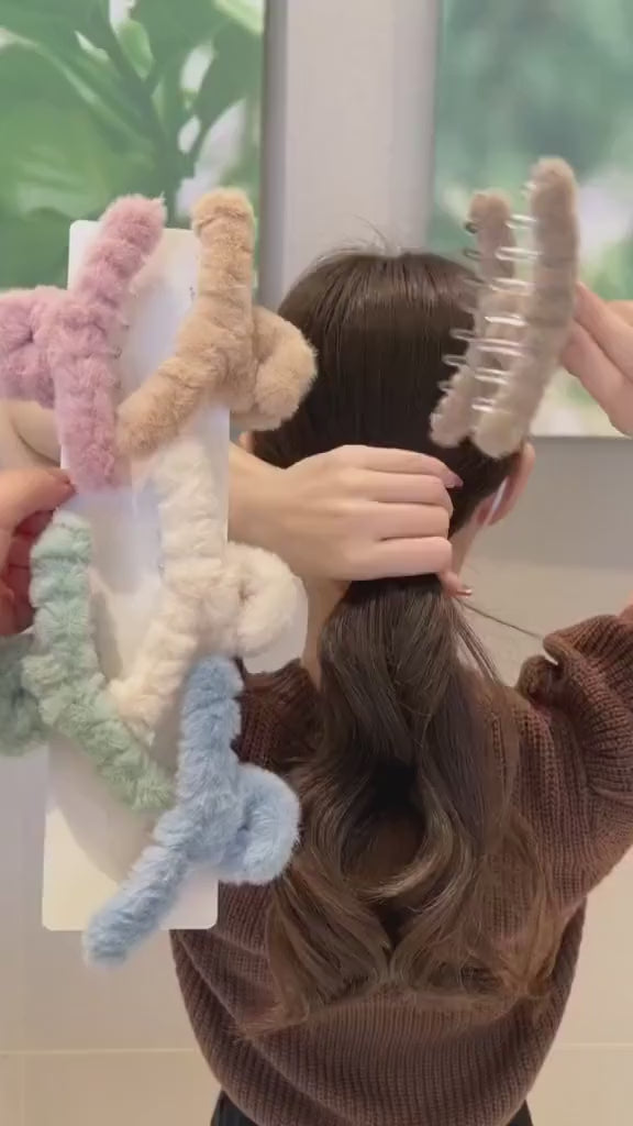 Fuzzy Luxe Hair Claw Clip